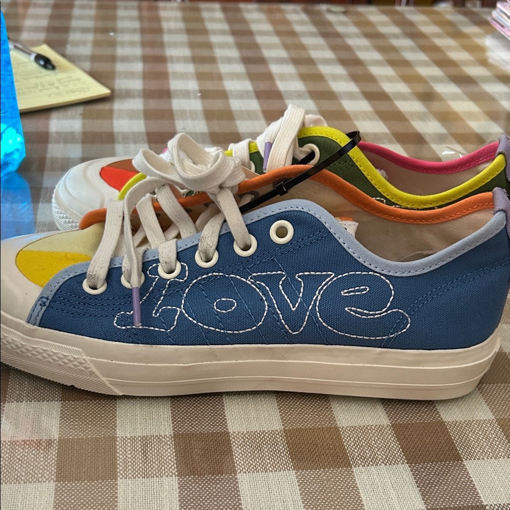 NWT Multicolor Nizza Pride Canvas Sneakers for Men GW2419 - Picture 2 of 10